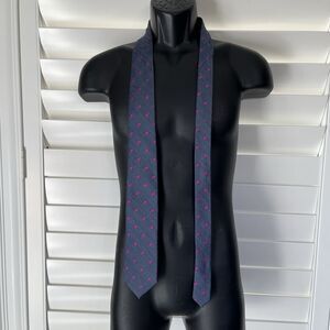 MICHAEL Michael Kors Neck Tie blue with fuchsia floral design 100% silk, classic